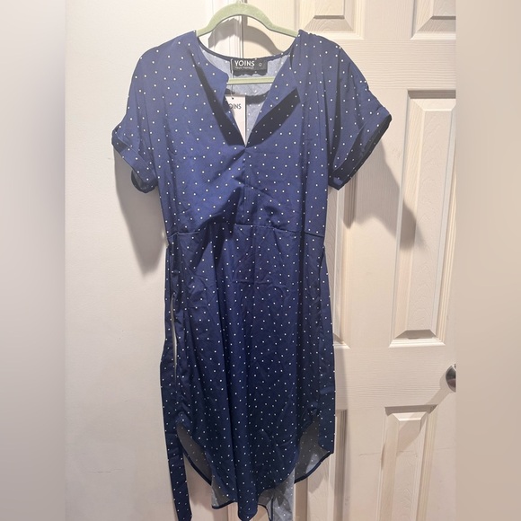 YOINS Navy Polka Dot dress - Picture 1 of 5
